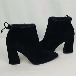 Stuart Weitzman Black Heeled Suede Boots